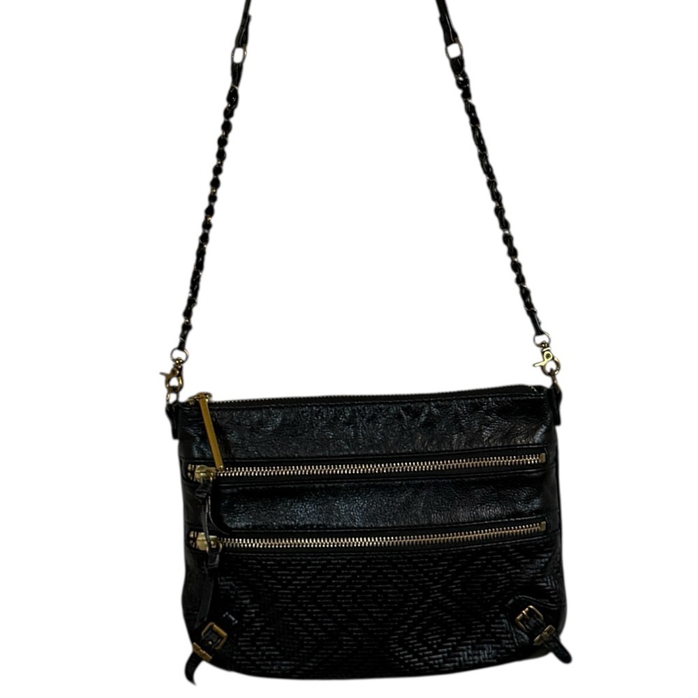 Elliott Luca Messina 3 Zip Genuine Leather Crossbody